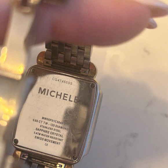 Michele Deco Madison Diamond Two-Tone 18k/SS Diamond Dial Watch $4000 - Picture 4 of 14